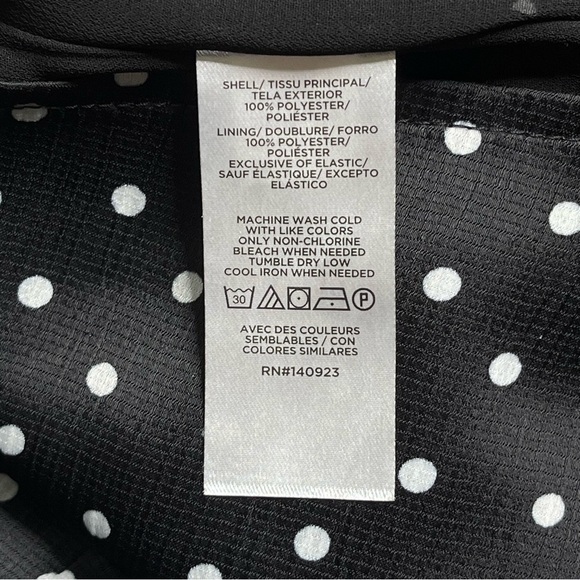 LOFT Dotted Smocked Mini Flare Dress Size 0 Petite Black Lined NEW - Picture 14 of 15